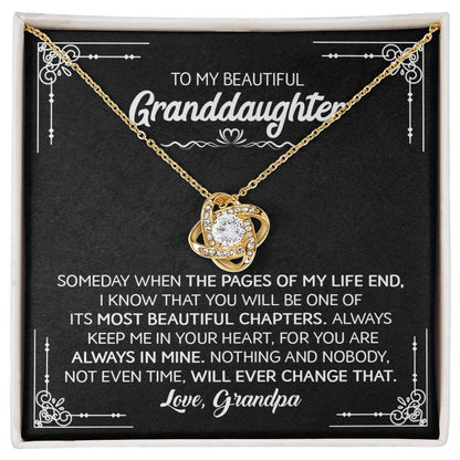 Beautiful Granddaughter (Love Grandpa) | 14k Gold Necklace