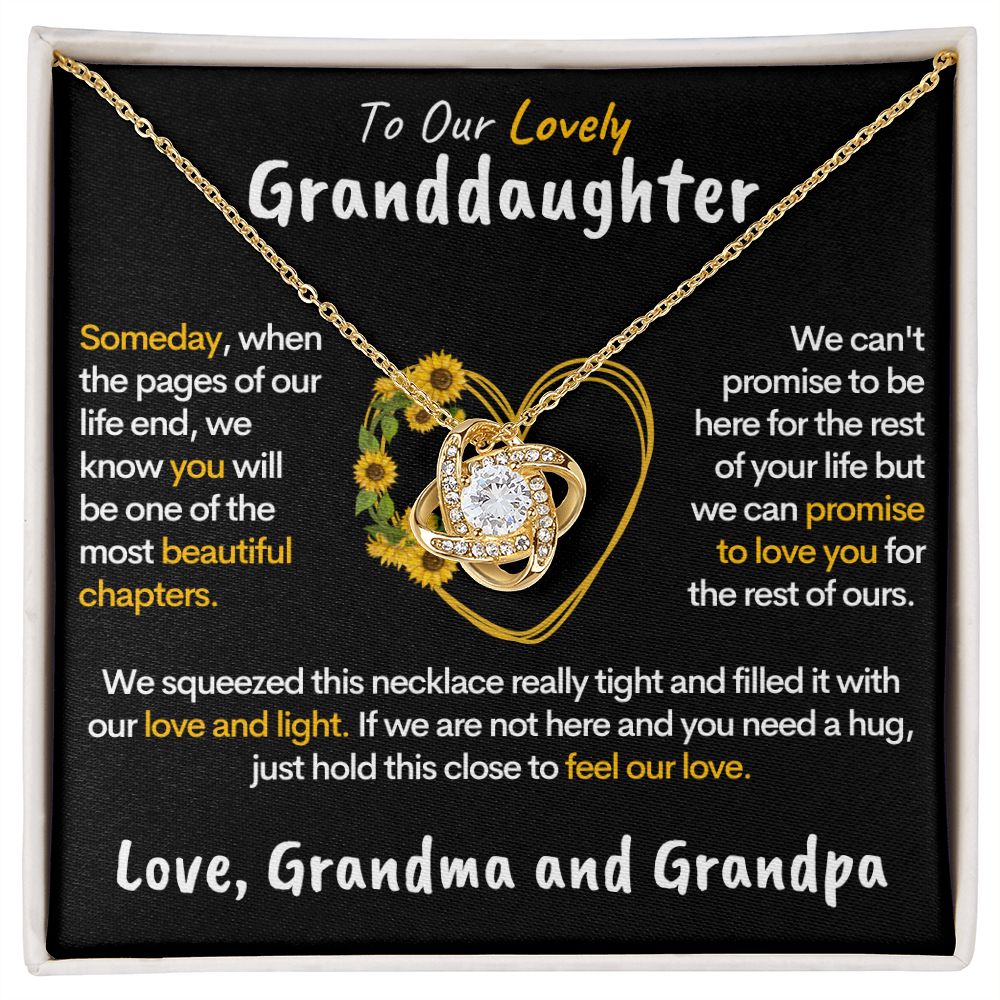 Lovely Granddaughter - Promise to Love You | Beautiful 14k Gold & Steel Necklace