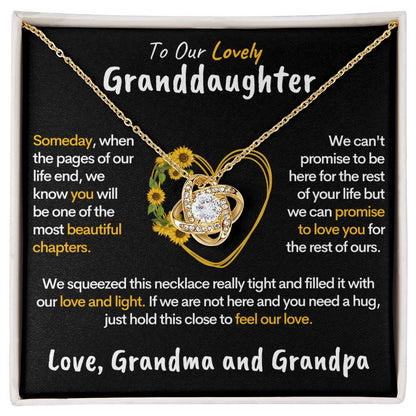 Lovely Granddaughter - Promise to Love You | Beautiful 14k Gold & Steel Necklace