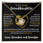 Lovely Granddaughter - Promise to Love You | Beautiful 14k Gold & Steel Necklace