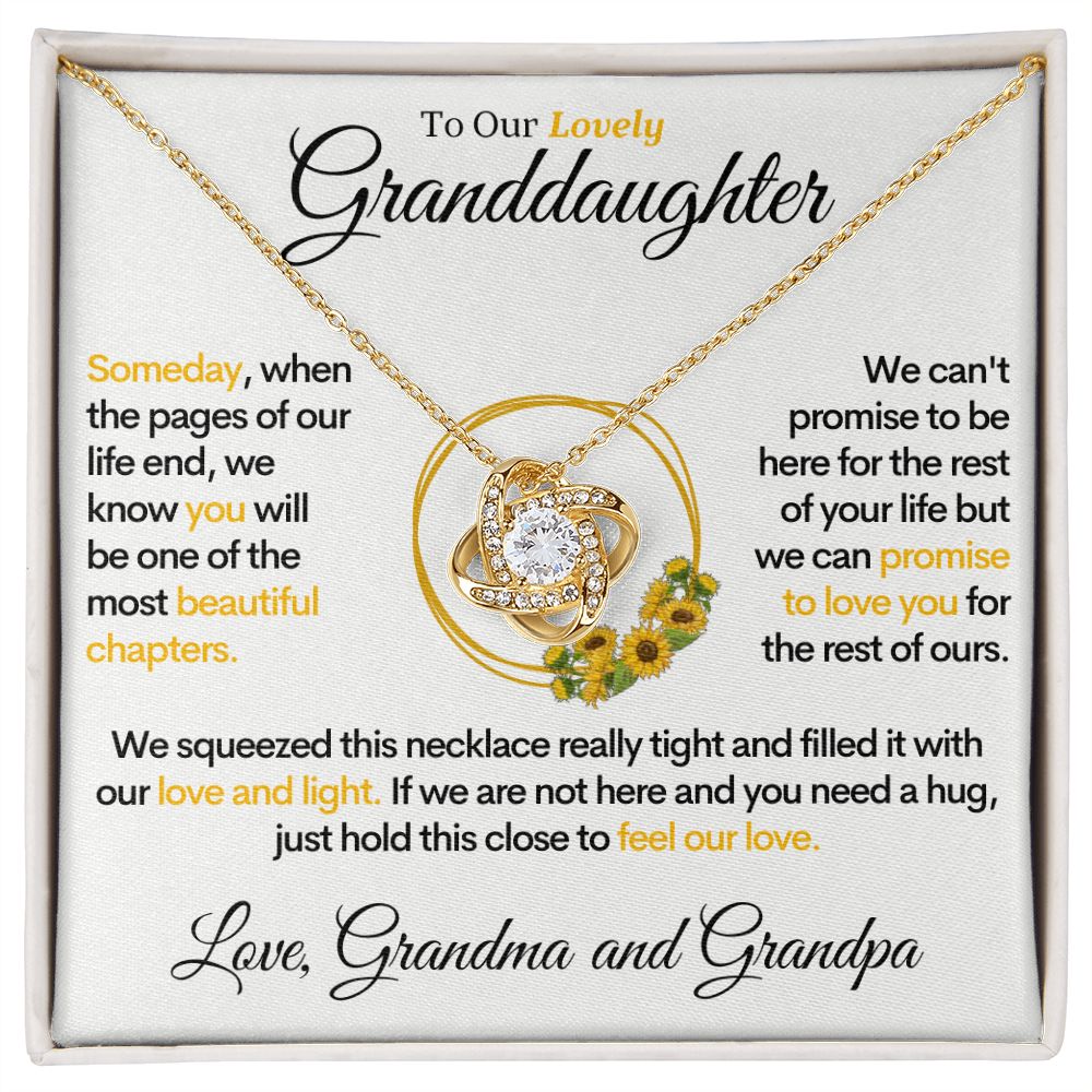 To Our Lovely Granddaughter (Love, Grandma & Grandpa) – Beautiful 14k Gold Necklace for Grand Daughters