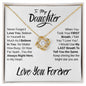 Daughter - Always In My Heart | Beautiful 14k White Gold Family Knot Necklace