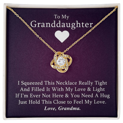 To My Grand Daughter - If I'm Ever Not Here | Artisan Crafted 14k Gold Family Knot Necklace