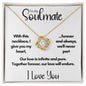To My Soulmate - Together Forever | 14k White Gold Love Knot Necklace