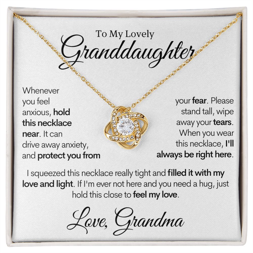 To My Lovely Granddaughter - Always Right Here, Gold and Stainless Steel Necklace