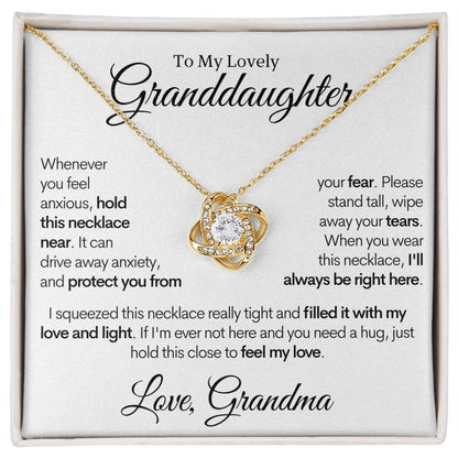 To My Lovely Granddaughter - Always Right Here, Gold and Stainless Steel Necklace