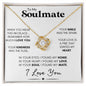 Soulmate Knot Necklace, Wife Anniversary Gift, Birthday, Valentine's Day Gift for Her - "Found My Soulmate"
