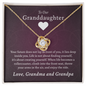 To Our Granddaughter (From Grandma & Grandpa)  | Gold and Stainless Steel Knot Necklace