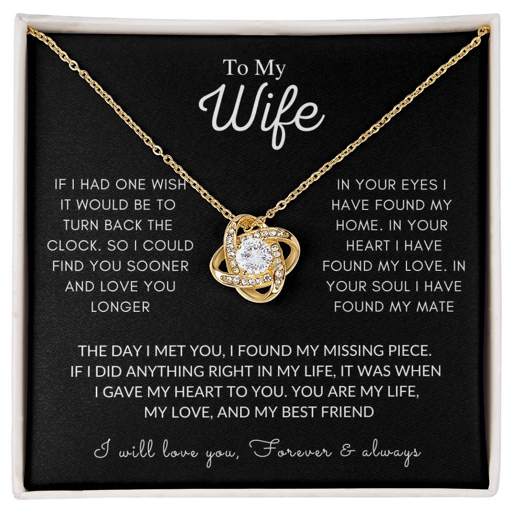 Wife Luxury White Gold Necklace Gift, If I Had One Wish, Valentine's Day, Anniversary Gift