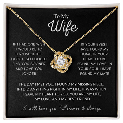 Wife Luxury White Gold Necklace Gift, If I Had One Wish, Valentine's Day, Anniversary Gift