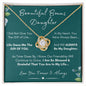 Beautiful Bonus Daughter, Always My Daughter - Beautiful Gold and Stainless Steel Family Love Necklace