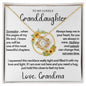 To My Granddaughter (Love, Grandma) | 14k White Gold and Stainless Steel Necklace