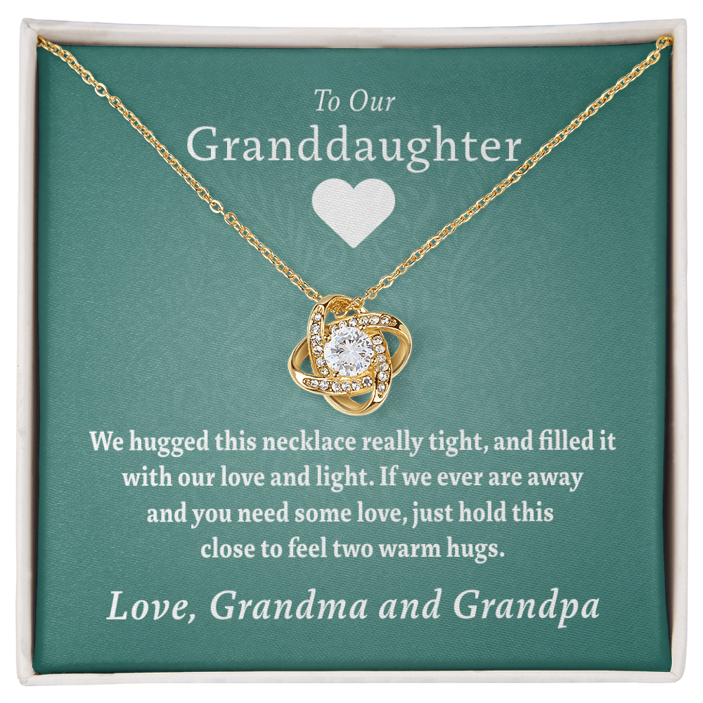 Our Granddaughter (From Grandma & Grandpa) - Two Warm Hugs Gold Necklace