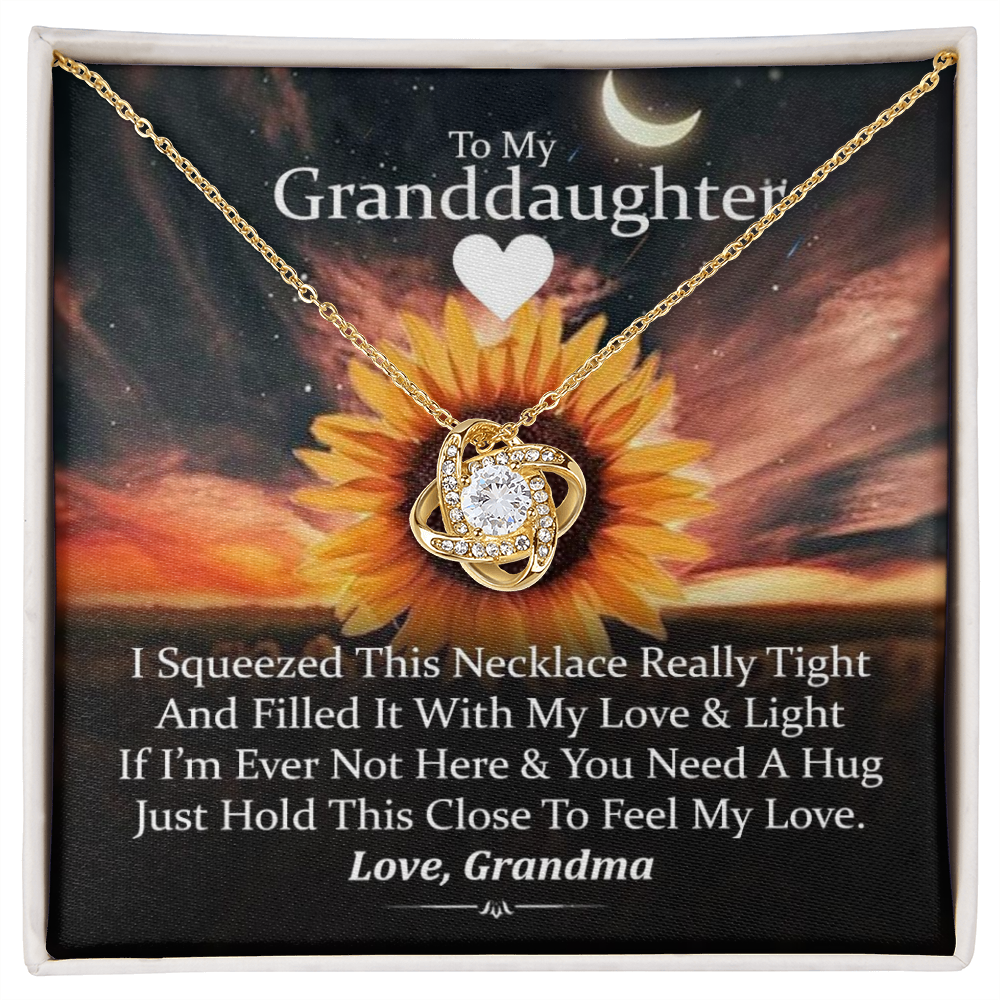 To My Granddaughter - Filled With Love - Gold and Stainless Steel Knot Necklace