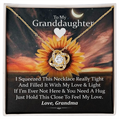 To My Granddaughter - Filled With Love - Gold and Stainless Steel Knot Necklace