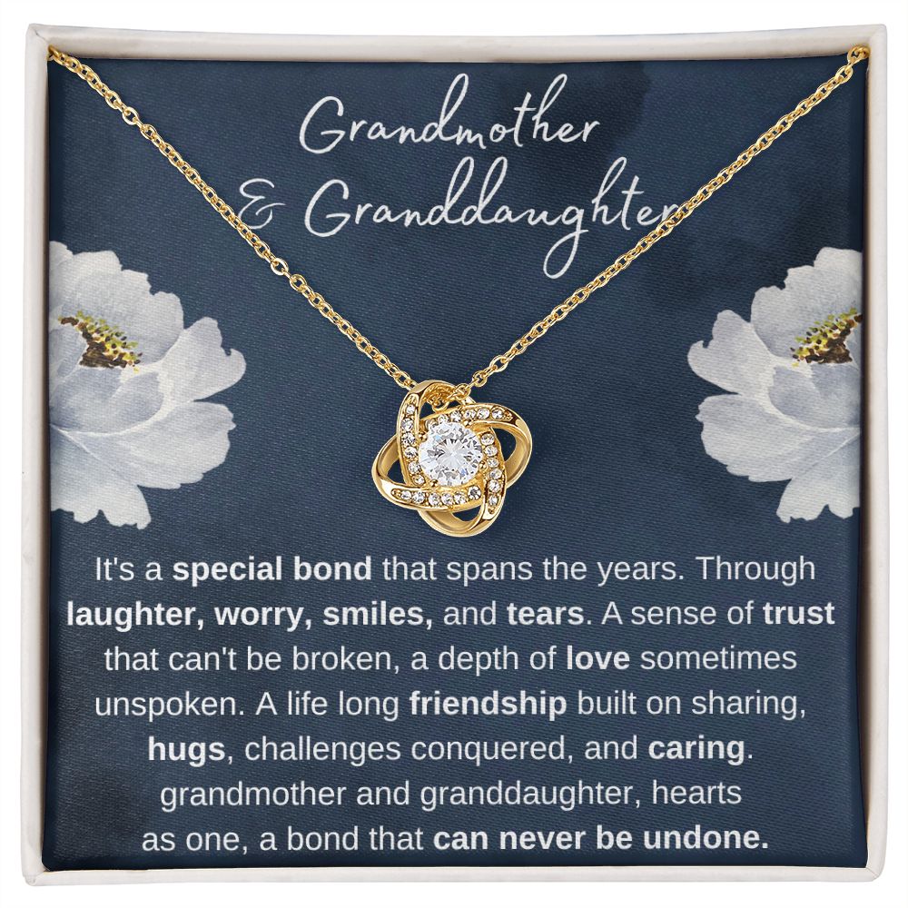 Grandmother and Granddaughter - Special Bond, Gold and Stainless Steel Necklace for Granddaughters