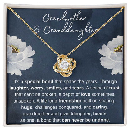 Grandmother and Granddaughter - Special Bond, Gold and Stainless Steel Necklace for Granddaughters