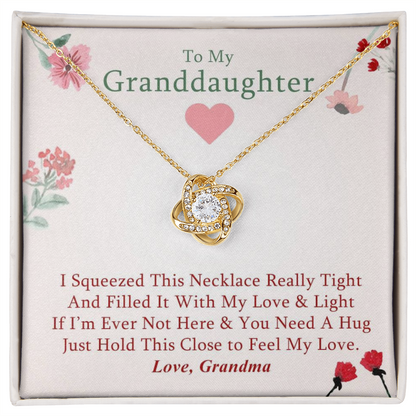 To My Granddaughter - Love You Forever - Gold and Stainless Steel Knot Necklace