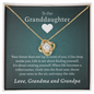 To Our Granddaughter (From Grandma & Grandpa)  | Gold and Stainless Steel Knot Necklace