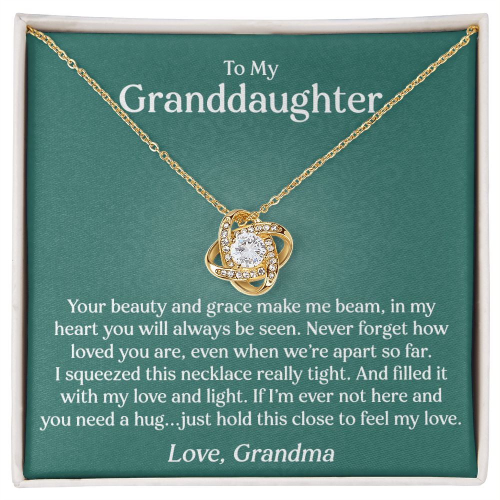 To Granddaughter - You Are Loved (Love, Grandma) | 14k White Gold Necklace