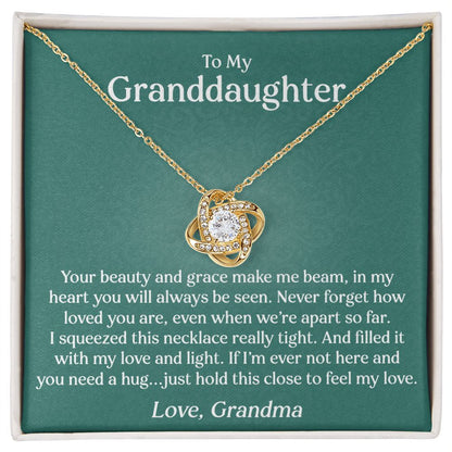 To Granddaughter - You Are Loved (Love, Grandma) | 14k White Gold Necklace