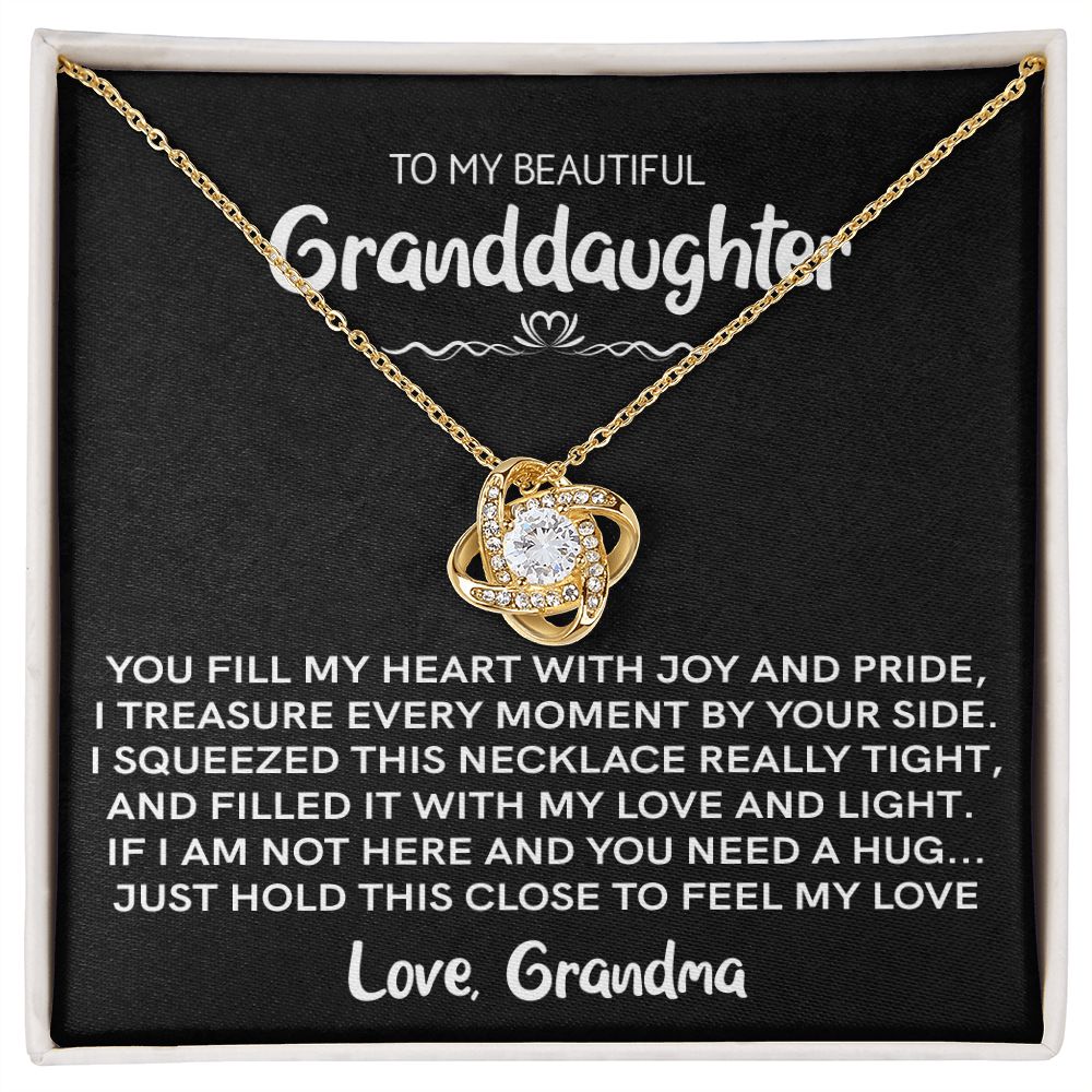 Beautiful Granddaughter (Love, Grandma) - Joy & Pride | 14k White Gold Necklace