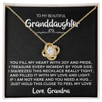 Beautiful Granddaughter (Love, Grandma) - Joy & Pride | 14k White Gold Necklace