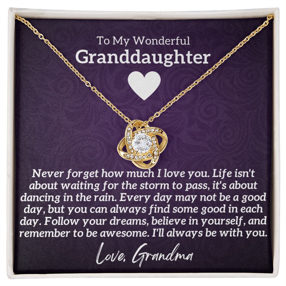 Wonderful Granddaughter Gift, From Grandma, Graduation or Birthday Present, 14k White Gold Necklace