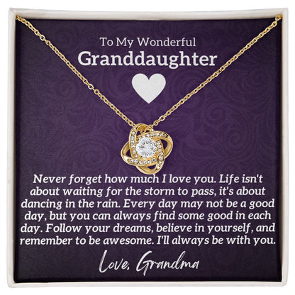 Wonderful Granddaughter Gift, From Grandma, Graduation or Birthday Present, 14k White Gold Necklace