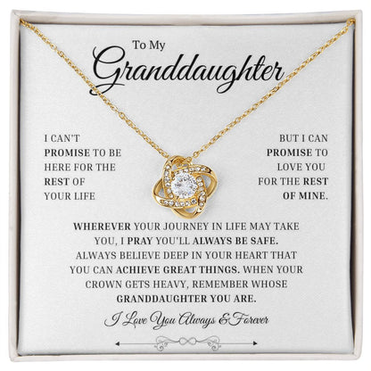Granddaughter Gift from Grandma or Grandpa, To Our Grand Daughters, 14k White Gold Necklace