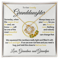 To Our Lovely Granddaughter - Pages of Life Sunflower, Gold Necklace With Message Card and Box