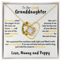 To Our Granddaughter (Love Nanny & Poppy) - Sunflower Heart Necklace 14k Gold Stainless Steel