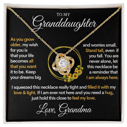 To My Granddaughter (Love Grandma), Always Love You Gold and Stainless Steel Necklace