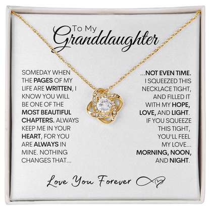 To My Granddaughter, Pages of My Life | Gold and Stainless Steel Necklace