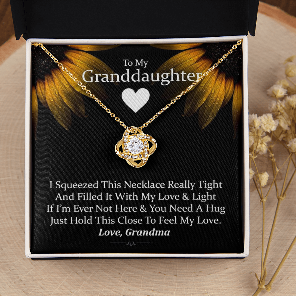 To My Granddaughter - Love and Light - Gold and Stainless Steel Knot Necklace