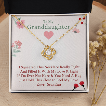To My Granddaughter - Love You Forever - Gold and Stainless Steel Knot Necklace