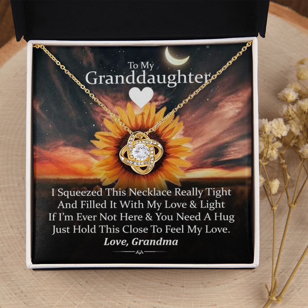 To My Granddaughter - Filled With Love - Gold and Stainless Steel Knot Necklace