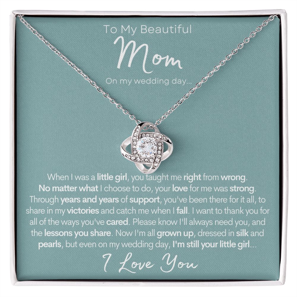 To My Beautiful Mom (On My Wedding Day) | 14k Gold Necklace for Mother