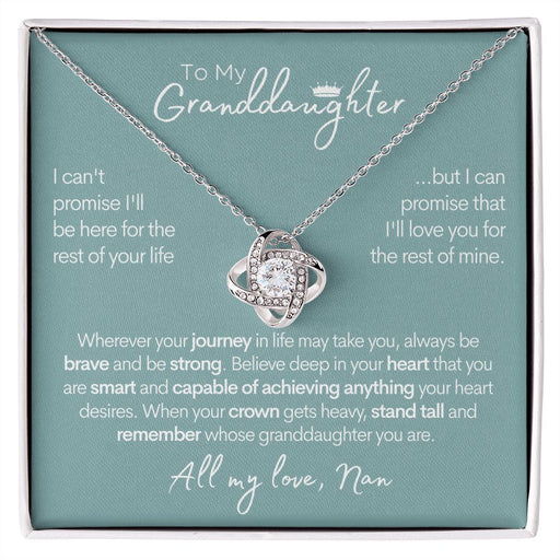 To My Granddaughter (All My Love, Nan) | 14k White Gold & Stainless Steel Necklace 14K White Gold Finish Standard Box