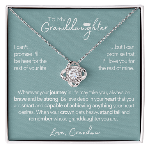To My Granddaughter - Gold and Stainless Steel Adjustable Length Necklace and Gift Box 14K White Gold Finish Standard Box