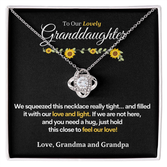 Lovely Granddaughter (Grandma and Grandpa) | 14k White Gold Necklace