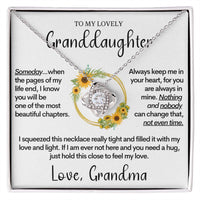 To My Granddaughter (Love, Grandma) | 14k White Gold and Stainless Steel Necklace