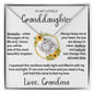 To My Granddaughter (Love, Grandma) | 14k White Gold and Stainless Steel Necklace