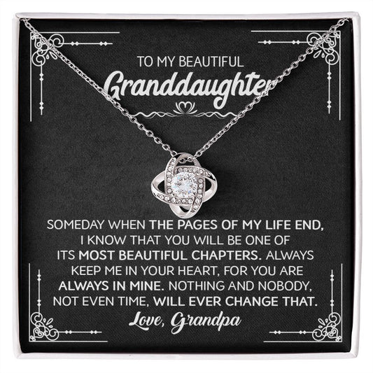Beautiful Granddaughter (Love Grandpa) | 14k Gold Necklace