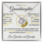 To Our Lovely Granddaughter - Pages of Life Sunflower, Gold Necklace With Message Card and Box