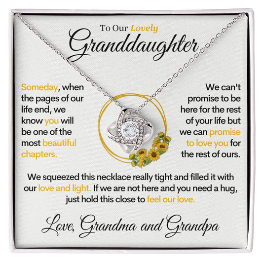 To Our Lovely Granddaughter (Love, Grandma & Grandpa) – Beautiful 14k Gold Necklace for Grand Daughters