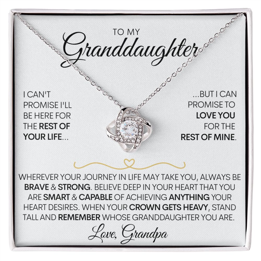 To My Granddaughter Necklace (Love Grandpa), Be Brave Stainless Steel and Gold Necklace