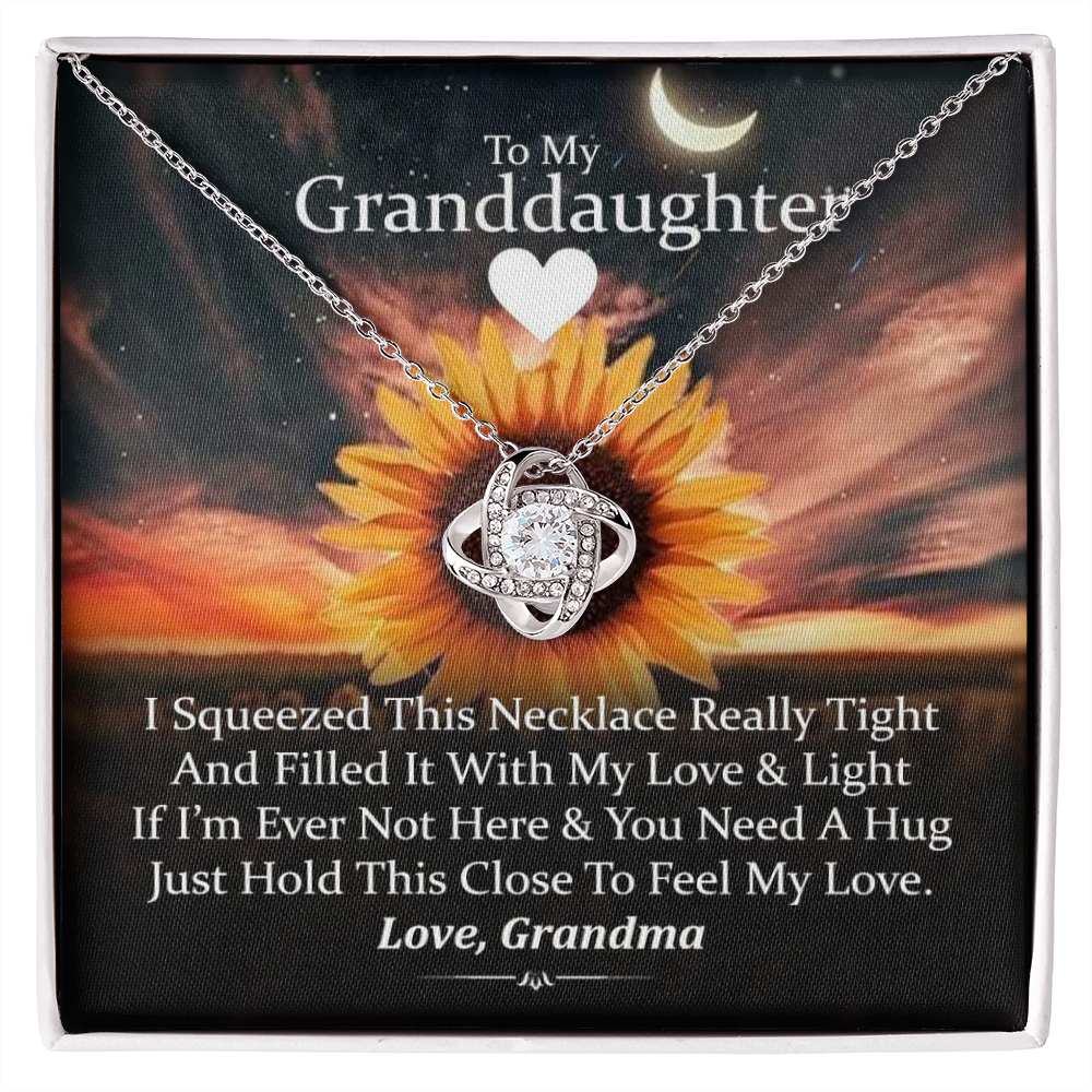 To My Granddaughter - Filled With Love - Gold and Stainless Steel Knot Necklace