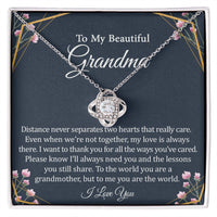 To My Beautiful Grandma - 14k Stainless Steel and Gold Necklace and Poem Card