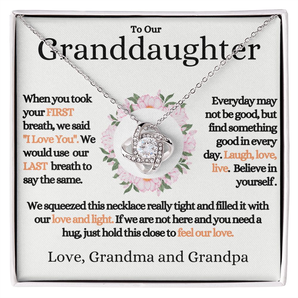 Our Granddaughter - (Love Grandma & Grandpa) | Stainless Steel and 14k Gold Necklace